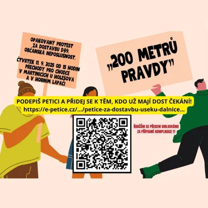 Další blokáda kvůli D49. K Martinicím se přidává i Horní Lapač